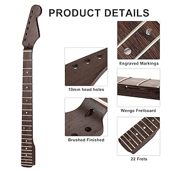 エレキギターボディ&ネック Amazon.co.jp: ネック ギター 22fret Star Wenge Electric